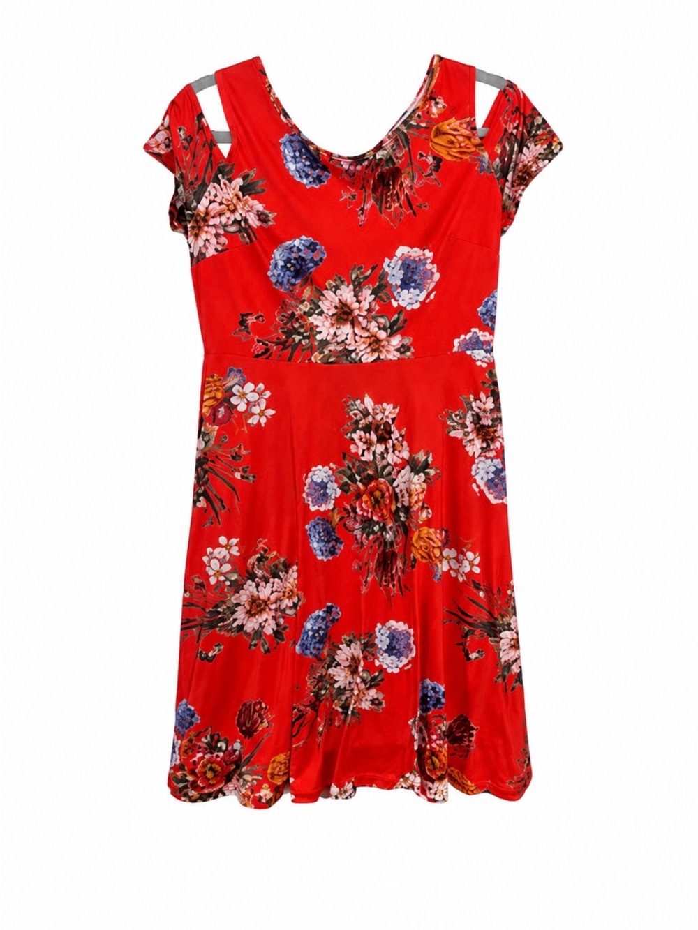 Red Floral Girls' Fit & Flare Dress